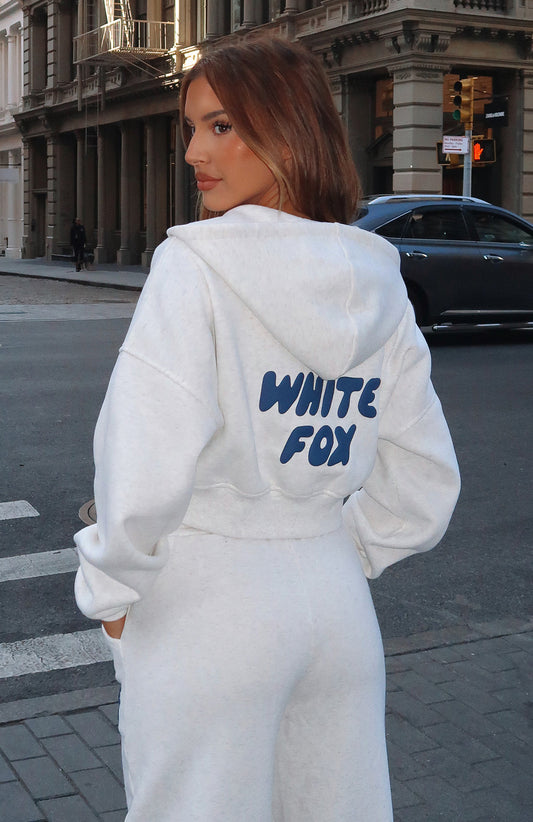Offstage Cropped Zip Hoodie Mineral Grey - Image 1